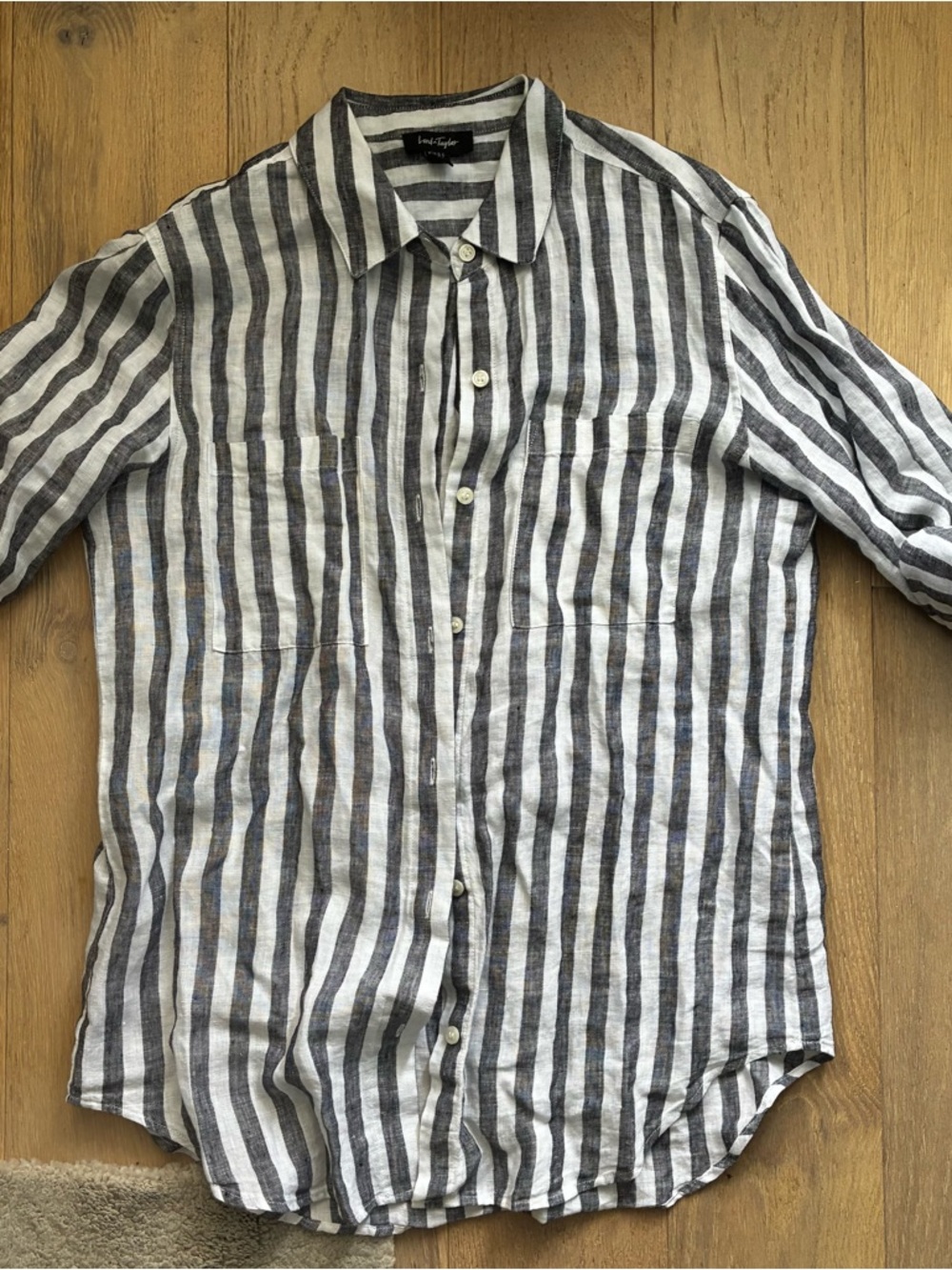 Lord & Taylor Men's Vertical Striped Button-Down Shirt - Gray & White
